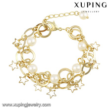 74432 neue Design-Modeschmuck 14 Karat Gold große Sterne Perlen Armbänder